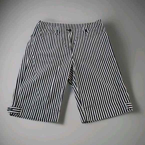 Jones New York Pants - Jones New York Sport Women's Long Shorts Twill Bermuda Stripes 11" Inseam Size 8